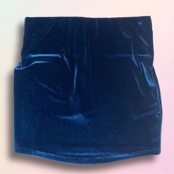 BCBG, Velvet, Midnight Blue Haze, Bodycon Mini Skirt - Picture 16 of 16